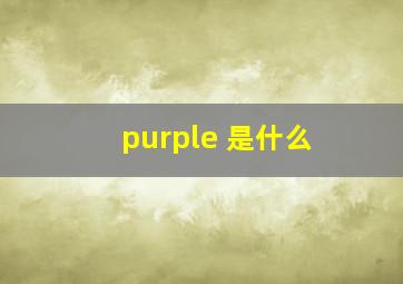 purple 是什么